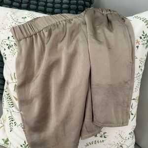Theory Beige Satin Shorts